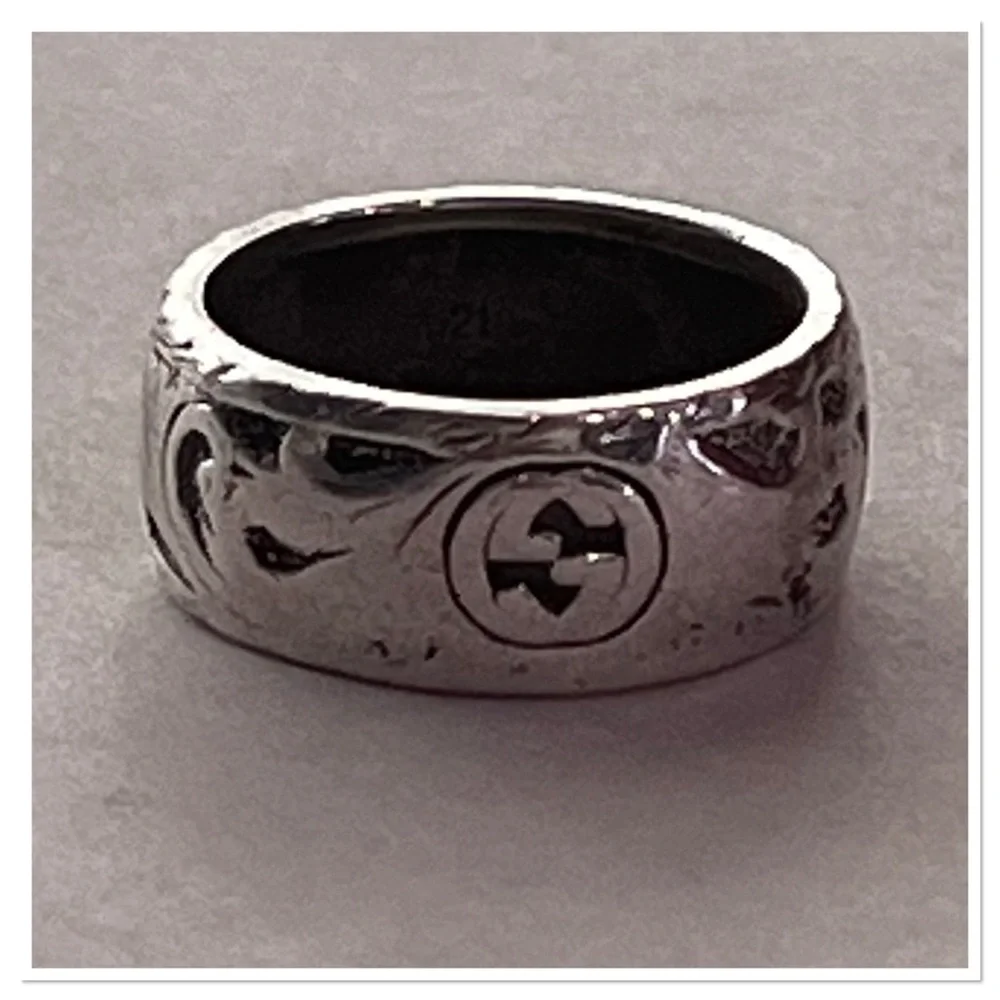 Gucci Silver Feline Cat Ag 925 Sterling Silver Men's Ring Sz 21/US 9.5 .4oz